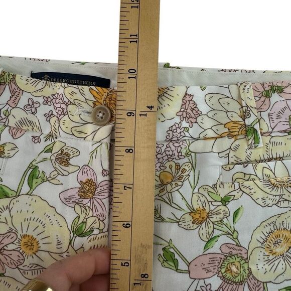 Brooks Brothers Floral Natalie Fit Chino Pants Women Size 8 Tapered Cotton Blend - Picture 7 of 9